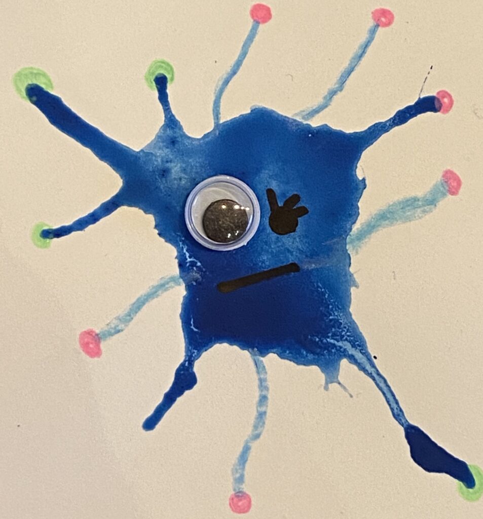 Blauwe microbe
