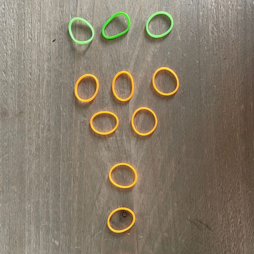 Loombandjes groen en oranje